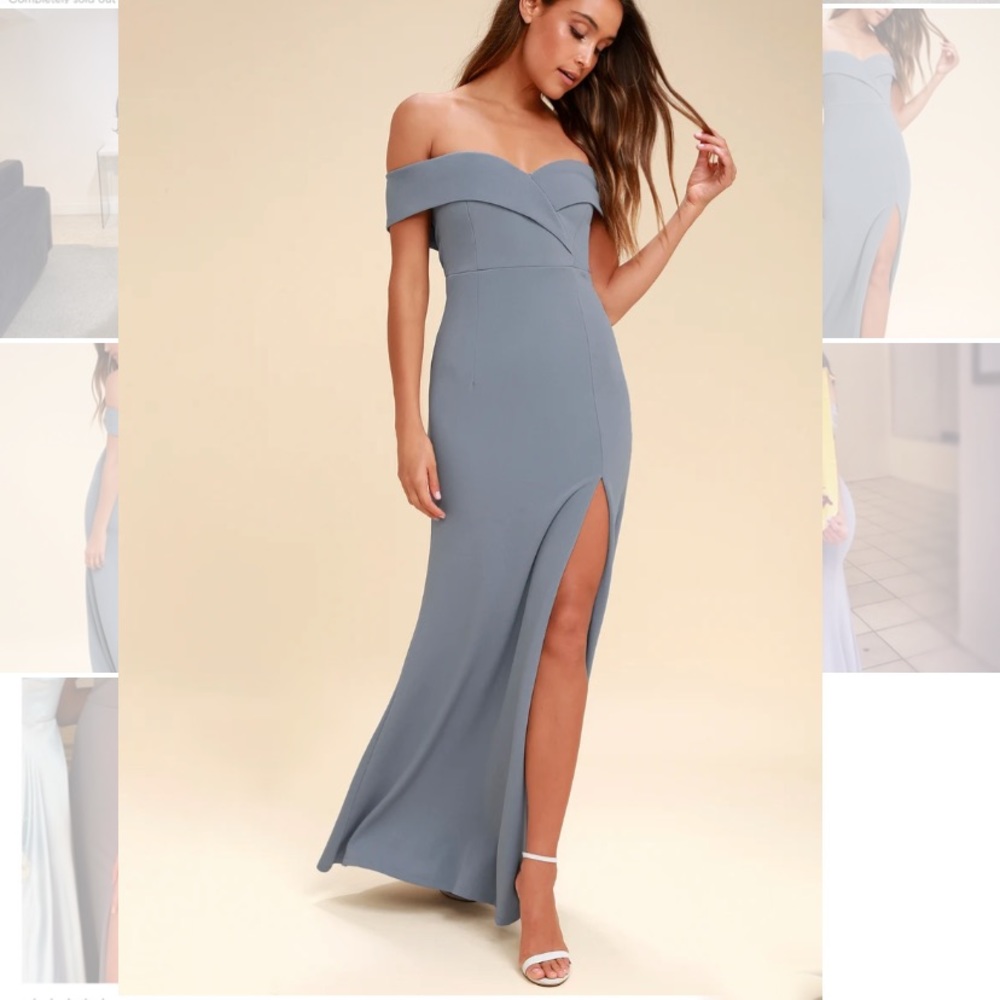 Dusty Blue Evening Gown